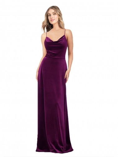 Sleeveless Scoop Neck Criss Cross Back Stretch Velvet A-Line Formal Evening Dress Online