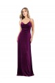 Sleeveless Scoop Neck Criss Cross Back Stretch Velvet A-Line Formal Evening Dress Online