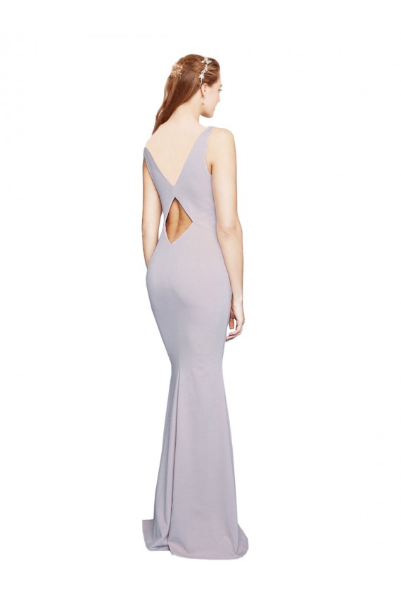Sleeveless V-Neck Keyhole Back Stretch Crepe Mermaid Formal Evening Dress Online