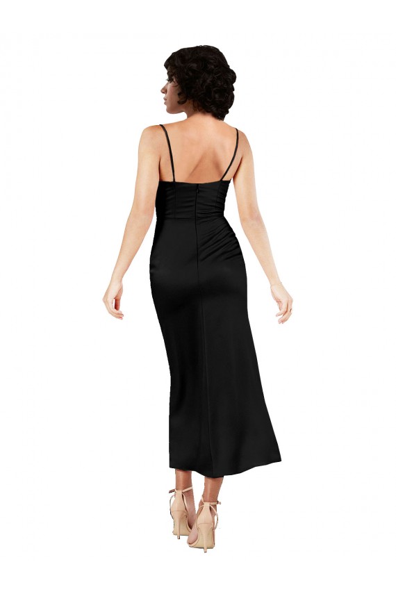 Sleeveless Spaghetti Straps Silky Satin A-Line Formal Evening Dress Online