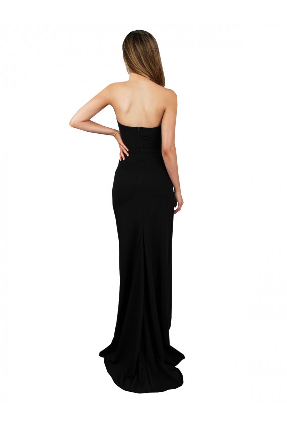 Sleeveless Sweetheart Low Back Stretch Crepe Column Formal Evening Dress Online