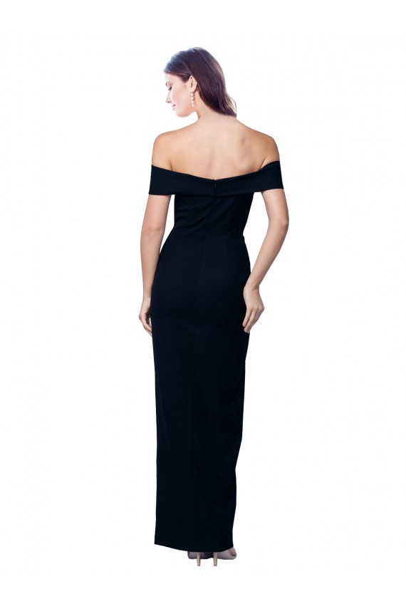 Sleeveless Black Off the Shoulder Stretch Crepe Mermaid Formal Dress Online