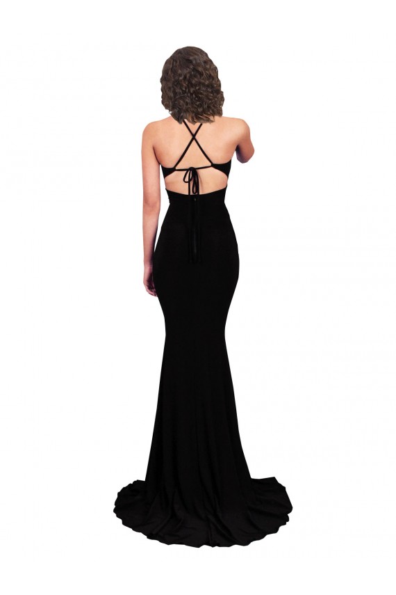 Sleeveless V-Neck Open Back Spandex Mermaid Formal Evening Dress Online