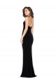 Sleeveless Halter Neck Low Back Stretch Velvet Sheath Semi Formal Evening Dress Online