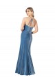 Sleeveless Spaghetti Straps Criss Cross Back Stretch Velvet Sheath Formal Evening Dress Online