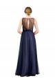 Sleeveless Boat Neck Keyhole Back Tulle A-Line Semi Formal Evening Dress Online