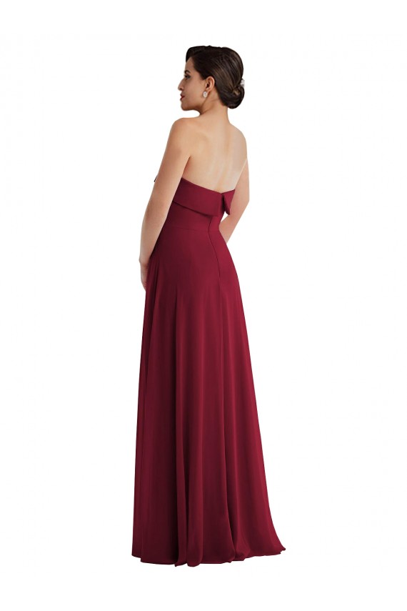 Sleeveless Strapless Low Back Soft Chiffon A-Line Formal Evening Dress Online