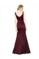 Sleeveless V-Neck Low Back Satin A-Line Black Tie Evening Dress Online
