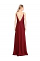 Sleeveless V-Neck V-Back Stretch Satin A-Line Black Tie Evening Dress Online