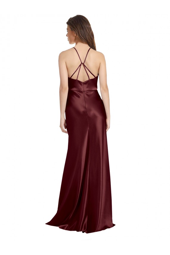 Sleeveless Spaghetti Straps Stretch Satin A-Line Formal Evening Dress Online