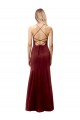 Sleeveless Halter Neck Criss Cross Back Stretch Crepe Mermaid Formal Evening Dress Online