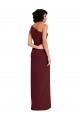 Sleeveless Burgundy Gold One Shoulder Stretch Crepe Sheath Formal Evening Dress Online