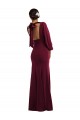 Long Sleeves Bateau Neck Open Back Stretch Crepe Trumpet Formal Evening Dress Online