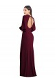 Puff Sleeves Bateau Neck Open Back Stretch Crepe Trumpet Formal Dress Online