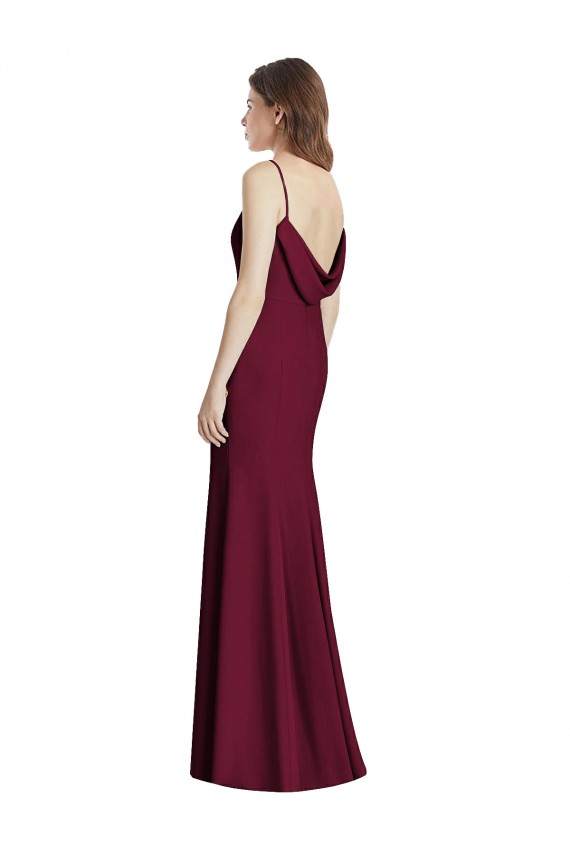 Sleeveless Bateau Neck Open Back Stretch Crepe Trumpet Semi Formal Evening Dress Online