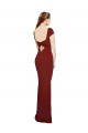 Cap Sleeves Round Neck Keyhole Back Stretch Crepe Mermaid Formal Evening Dress Online
