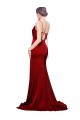 Sleeveless Spaghetti Straps Criss Cross Back Stretch Satin Sheath Black Tie Evening Dress Online