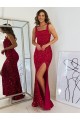 Sleeveless Square Neck Velvet Sequin Sheath Evening Dress Online