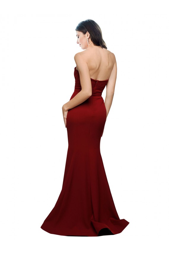 Sleeveless Sweetheart Low Back Stretch Crepe Sheath Formal Evening Dress Online