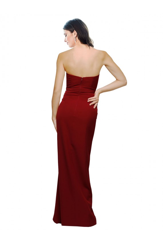 Sleeveless Sweetheart Low Back Stretch Crepe Sheath Evening Dress Online