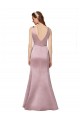 Sleeveless V-Neck V-Back Satin Sheath Formal Evening Dress Online