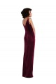 Sleeveless V-Neck Stretch Velvet Sheath Semi Formal Evening Dress Online