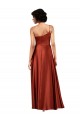 Sleeveless Burnt Orange One Shoulder Silky Satin A-Line Black Tie Evening Dress Online