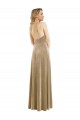 Sleeveless Halter Neck Open Back Stretch Velvet A-Line Semi Formal Evening Dress Online