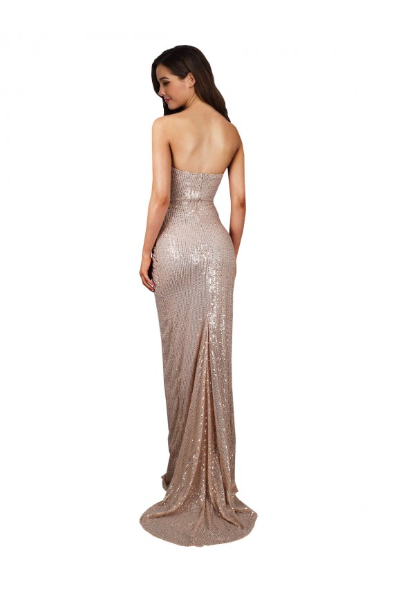 Sleeveless Scoop Neck Low Back Sequin Mermaid Formal Evening Dress Online