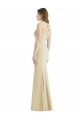 Sleeveless Bateau Neck Criss Cross Open Back Stretch Crepe Trumpet Semi Formal Evening Dress Online
