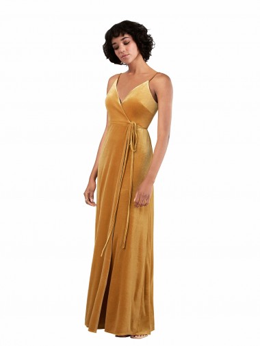 Sleeveless V-Neck V-Back Stretch Velvet Column Black Tie Evening Dress Online