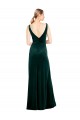 Sleeveless V-Neck V-Back Stretch Velvet A-Line Black Tie Evening Dress Online