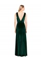 Sleeveless V-Neck V-Back Stretch Velvet A-Line Evening Dress Online