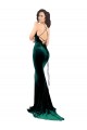 Sleeveless High Neck Low Back Stretch Velvet Mermaid Formal Evening Dress Online