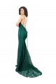 Sleeveless V-Neck Open Back Lace Mermaid Black Tie Evening Dress Online