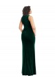 Sleeveless Square Neck Stretch Velvet Trumpet Semi Formal Evening Dress Online