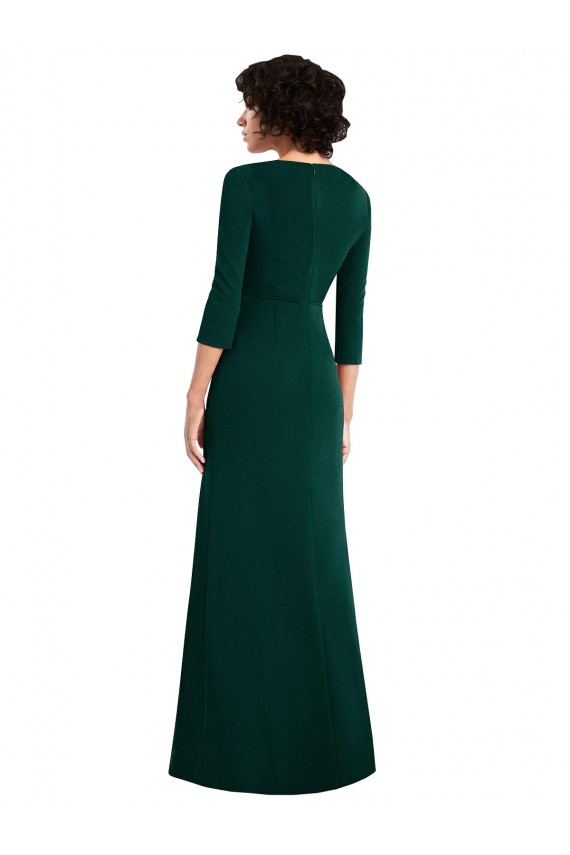 Long Sleeves V-Neck V-Back Spandex Trumpet Formal Evening Dress Online