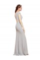 Sleeveless Boat Neck Open Back Stretch Crepe A-Line Formal Evening Dress Online