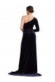 Long Sleeves One Shoulder Stretch Velvet A-Line Formal Evening Dress Online