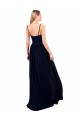 Sleeveless Dark Navy Spaghetti Straps Soft Chiffon A-Line Formal Evening Dress Online
