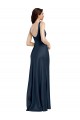 Sleeveless Square Neck Low Back Stretch Satin A-Line Formal Evening Dress Online