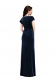 Flutter Sleeves V-Neck Stretch Velvet A-Line Formal Dress Online