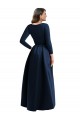 Long Sleeves V-Neck Spandex Ball Dress High Low Plus Size Evening Dress Online