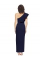 Sleeveless Dark Navy One Shoulder Stretch Crepe Sheath Evening Dresses Online