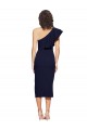 Sleeveless Dark Navy One Shoulder Stretch Crepe Sheath Formal Evening Dress Online