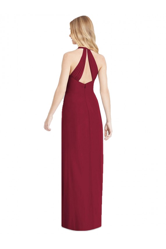 Sleeveless Halter Neck Soft Chiffon Trumpet Formal Evening Dress Online