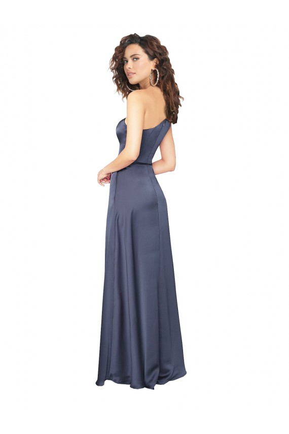 Sleeveless Dusk One Shoulder Silky Satin A-Line Formal Evening Dress Online