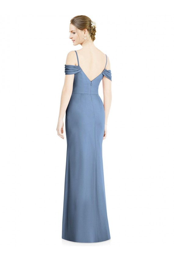 Cold Shoulder Off the Shoulder Open Back Soft Chiffon A-Line Formal Evening Dress Online