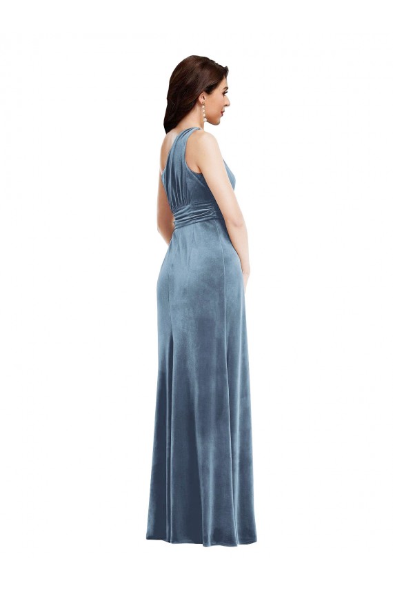 Sleeveless Off the Shoulder Stretch Velvet A-Line Evening Gown Online