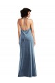 Sleeveless Cowl Neck V-Back Stretch Velvet Sheath Evening Dresses Online
